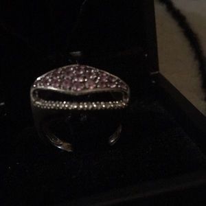 14 k whithe gold pink diamonds